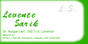 levente sarik business card